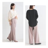ストレッチカチオン センタープレスワイドパンツ | OMNES | 詳細画像5 