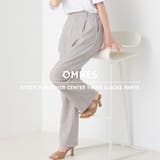 【OMNES】ストレッチ杢センタープレススラックスパンツ | OMNES | 詳細画像1