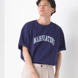 906-ネイビーB | 【OMNES】ユニセックス バイオポリウォッシュプリント半袖Tシャツ | OMNES
