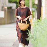 030-ブラウン | 【OMNES】コットンスラブチェック柄ワンピース | OMNES