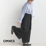サテンベルト付きギャザーワイドイージーパンツ | OMNES | 詳細画像1