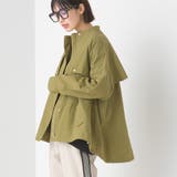 054-カーキ | 【OMNES】撥水加工ナイロン裾ドローコードAラインブルゾン | OMNES