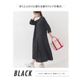 【OMNES】レーヨンバンドカラー裾フレアワンピース | OMNES | 詳細画像3 