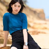 325-ブルー | 【zootie】ハーフスリーブメローリブプルオーバー 半袖 | OMNES
