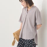 125-グレー | 【OMNES】接触冷感 スキッパーブラウス | OMNES