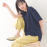 340-ネイビー | 【OMNES】接触冷感 スキッパーブラウス | OMNES