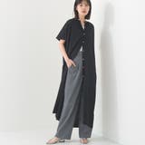 050-ブラック | 【OMNES】接触冷感 前開きシャツワンピース | OMNES