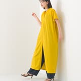 525-イエロー | 【OMNES】接触冷感 前開きシャツワンピース | OMNES