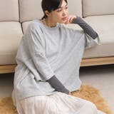 125-グレー | 【OMNES】テック裏毛オーバーサイズスウェット5分袖プルオーバー | OMNES