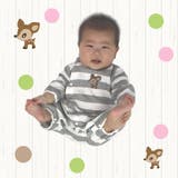 フィットオール P&杢GYボーダー編みバンビ カバーオール | ミニビーンズ | 詳細画像4