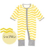 シェブロン(イエロー) | 総柄ZIPカバーオール ロンパース ベビー | ミニビーンズ