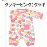 クッキーピンク(クッキーピンク) | 33462-8総柄ロンパース ベビーロンパース カバーオール ロンパース | ミニビーンズ