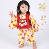 七五三カバーオール 椿柄 はかま | ミニビーンズ | 詳細画像1