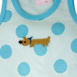 袖なしロンパス-大水玉ブルー犬【ノースリーブ】【ベビー服】【肌着】【ロンパス】 | ミニビーンズ | 詳細画像2