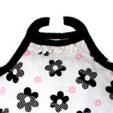 キャミ型ロンパス-白黒花柄【ノースリーブ】【ベビー服】【肌着】【ロンパス】 | ミニビーンズ | 詳細画像2