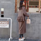 裏起毛 バックフリル ロングワンピース | HENANA  | 詳細画像1 