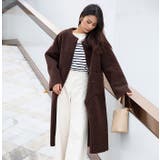 クルーネックボアコート ノーカラーコート レディースアパレル | HENANA  | 詳細画像28 