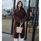 クルーネックボアコート ノーカラーコート レディースアパレル | HENANA  | 詳細画像14 