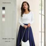 Uネック リブトップス リブ細見 | HENANA | 詳細画像1