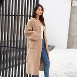 クルーネックボアコート ノーカラーコート レディースアパレル | HENANA  | 詳細画像2 