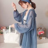 ブルー | 春 夏 新作 シアーカーディガン フード付き トップス | WITCH