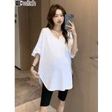 マタニティ Tシャツ ラウンドネック トップス プルオーバー | WITCH | 詳細画像1 