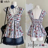 リゾート感 アシメローズプリントトップス | WITCH | 詳細画像1