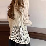 メッシュ ニット 透かし編み 長袖 日焼け対策 トップス | WITCH | 詳細画像3 