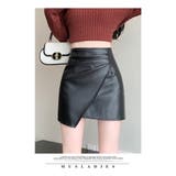 秋 新作 フェイクレザーミニスカート 裏地キュロットパンツラップスカート | WITCH | 詳細画像11 