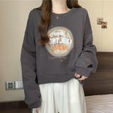 グレー | 秋 新作 トップス トレーナー スウェット 長袖 ラウンドネック | WITCH
