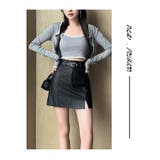 秋 新作 スリット入りPUレザー Aラインスカート ペチパンツ付き | WITCH | 詳細画像17 