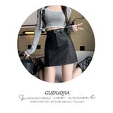 秋 新作 スリット入りPUレザー Aラインスカート ペチパンツ付き | WITCH | 詳細画像18 