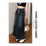 秋冬 新作 マーブルボタンポケットAラインロングデニムスカート | WITCH | 詳細画像14 