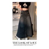 秋冬 新作 マーブルボタンポケットAラインロングデニムスカート | WITCH | 詳細画像15 