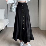 ブラック | 秋 新作アンブレラスカートプリーツロングスカート | WITCH