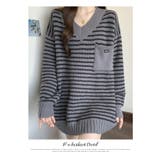 秋冬 新作 ボーダー柄アイレットニットチュニック | WITCH | 詳細画像16