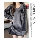 秋冬 新作 ボーダー柄アイレットニットチュニック | WITCH | 詳細画像18