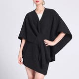 ブラック | ニットポンチョ ポンチョコート ストール マフラー | WITCH