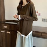 大きいサイズ レイヤードスタイル トップス カットソー Tシャツ | WITCH | 詳細画像3
