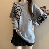 花柄 モックネック ドロップ ショルダー セーター | WITCH | 詳細画像2