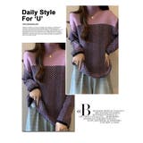 配色 ニットトップス ハイネック ヘリンボーン | WITCH | 詳細画像11