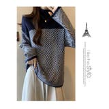 配色 ニットトップス ハイネック ヘリンボーン | WITCH | 詳細画像15