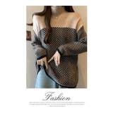 配色 ニットトップス ハイネック ヘリンボーン | WITCH | 詳細画像18