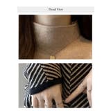 配色 ニットトップス ハイネック ヘリンボーン | WITCH | 詳細画像5