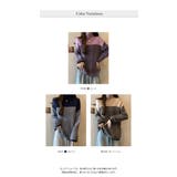 配色 ニットトップス ハイネック ヘリンボーン | WITCH | 詳細画像7