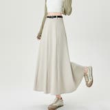 ライトベージュ | ベルトプレゼント スーツ ロング フレアスカート | WITCH