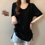 ブラック | 大きいサイズクルーネック半袖Tシャツ夏トップス | WITCH