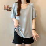 大きいサイズクルーネック半袖Tシャツ夏トップス | WITCH | 詳細画像2 