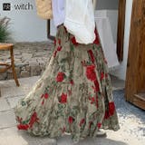 花柄シワ加工ロングスカート | WITCH | 詳細画像1 