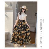 花柄シフォンフレアロングスカート | WITCH | 詳細画像17 